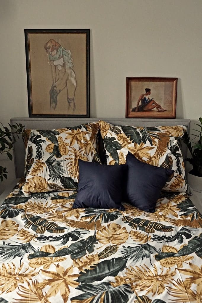 Poszewki na poduszki “Złoty liść” – 2 sztuki